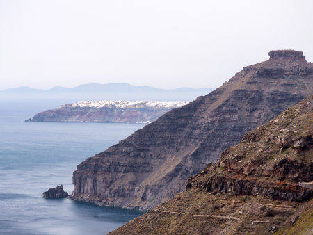 The cliffs of Santorini island in Cyclades, Greeceの写真素材