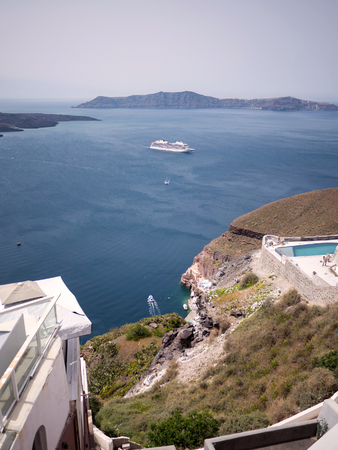 Santorini island in cyclades,Greeceの写真素材