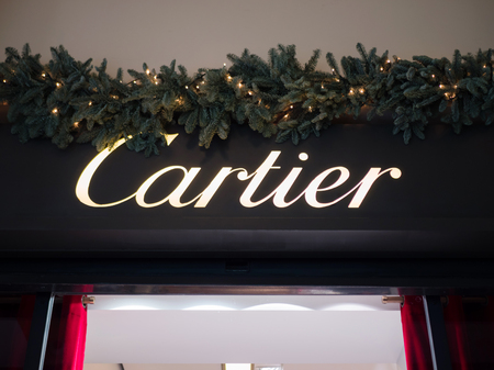 ATHENS, GREECE - DECEMBER 31, 2016: Cartier shop in a big mall of Athens, Greeceのeditorial素材