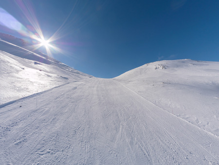 Steep slope of a big ski resort of Kalavrita in Greece