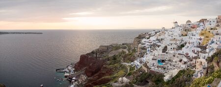 View of Oia in Santorini island in Cyclades, Greeceの写真素材