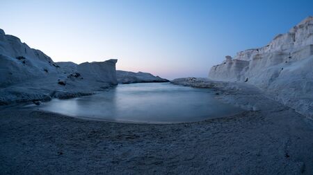 Sunset at Sarakiniko beach in Milos island, Cyclades - Greeceの写真素材