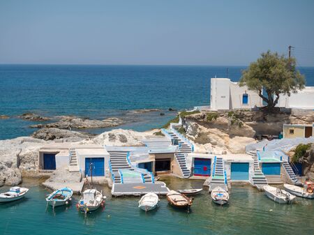 Fishing village Mandrakia in Milos island, Cyclades - Greeceの写真素材