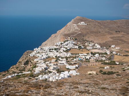 Traditional Greek village Chora in Folegandros island, Cyclades - Greeceの写真素材