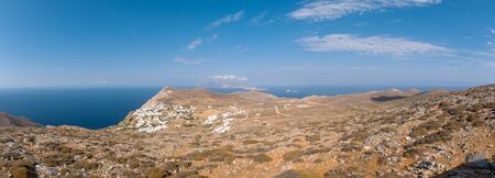 Panoramic view of the village Chora in Folegandros island, Cyclades - Greeceの写真素材