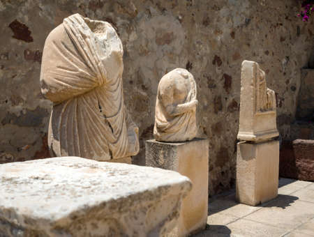 MILOS - GREECE, JULY 14, 2017: Ancient greek exhibits of the museum in Milos island, Greeceのeditorial素材