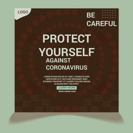 Medical health banner about covid-19 coronavirus, social media post banner template. EPS 10のイラスト素材