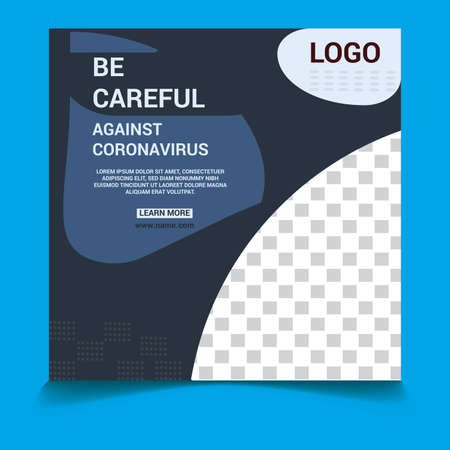 Medical health banner about covid-19 coronavirus, social media post banner template. EPS 10のイラスト素材