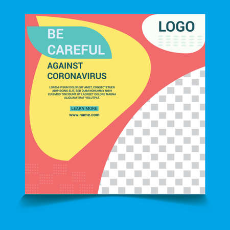 Medical health banner about covid-19 coronavirus, social media post banner template. EPS 10のイラスト素材