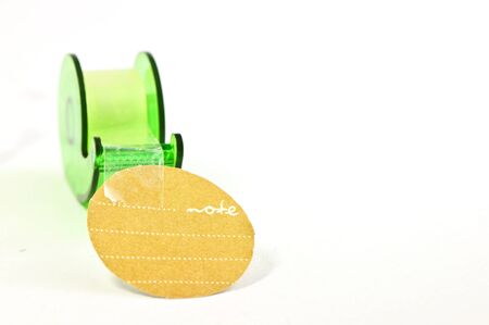 scotch tape and paper note isolatedの写真素材