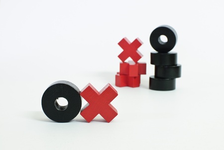 Tic-tac-toe classic game on white backgroundの写真素材