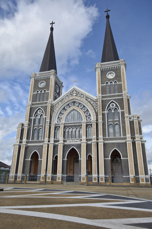 The Most beautiful Catholic Church, Chanthaburi province, Thailand の写真素材