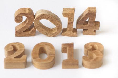 2013 change to 2014, wooden conceptの写真素材