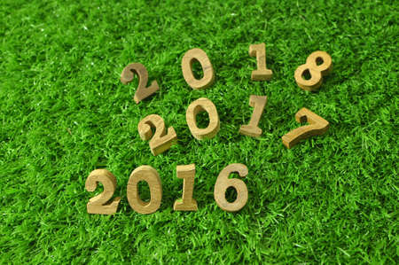 2016, 2017 and 2018 wooden numbers styleの写真素材
