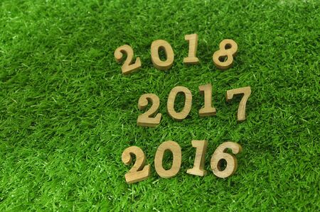 2016, 2017 and 2018 wooden numbers style