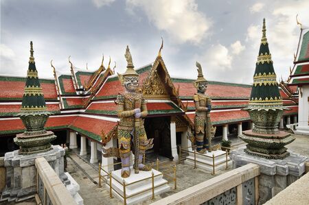BANGKOK THAILAND - AUGUST 23, 2015: Gate No. 5, Koei Sadet Rear Gate of Wat Phra Kaew or the Temple of the Emerald Buddha in BANGKOK THAILAND on AUGUST 23, 2015のeditorial素材