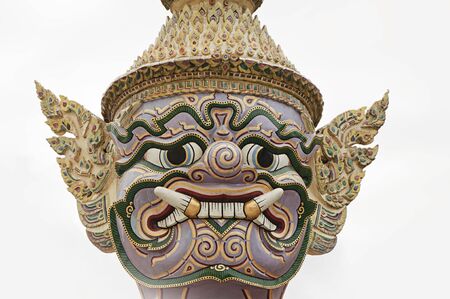 Wat Phra Kaew or The Emerald Buddha temple have many of the statues and figurines there are characters from the Ramakienの写真素材