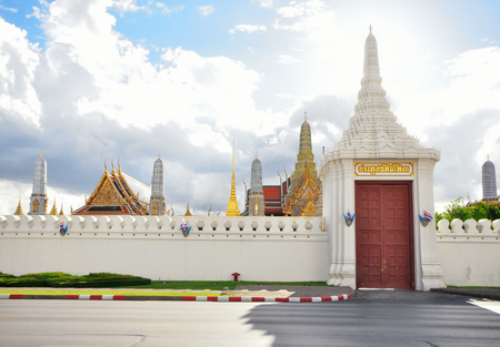 BANGKOK THAILAND - August 2015: East entrance door of Wat Phra Kaew or The Emerald Buddha in The Grand Palace Complex at afternoon on August 23, 2015 in BANGKOK, THAILANDのeditorial素材
