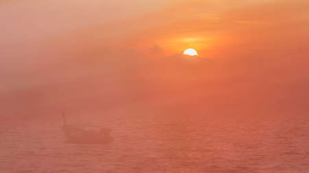 Sunrise on tropical beach backgroundの写真素材
