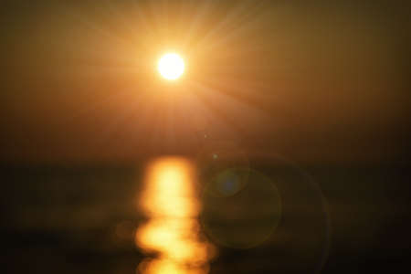 Abstract sunrise background. Start to recovery concept and challenge ideaの写真素材