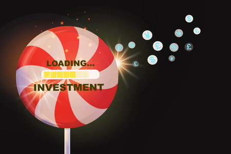 Invest for earning or profit concept and recovery cycle idea. Investment loading business with currencyの写真素材