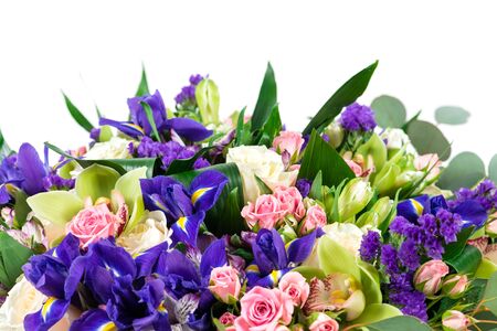 expensive bouquet macro, isolated on white backgroundの写真素材