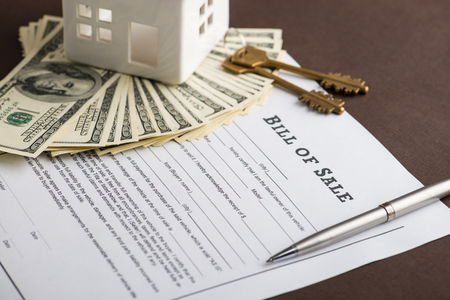 Saving money for house or mortgage loan concept. Bill of Sale, mの写真素材