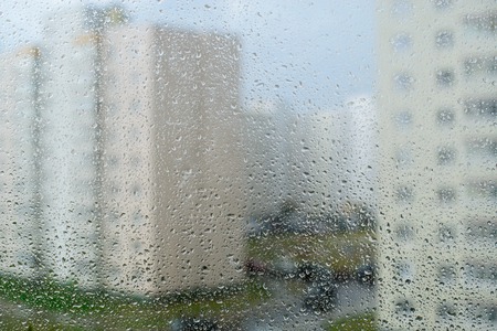 rain drops on windowの写真素材