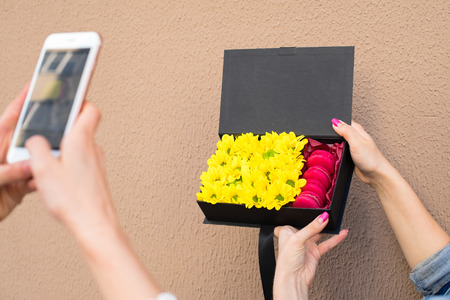 woman with gift box