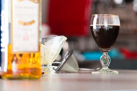Irish coffee recipeの写真素材
