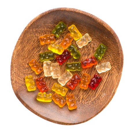 fruit flavored gummy bearsの写真素材