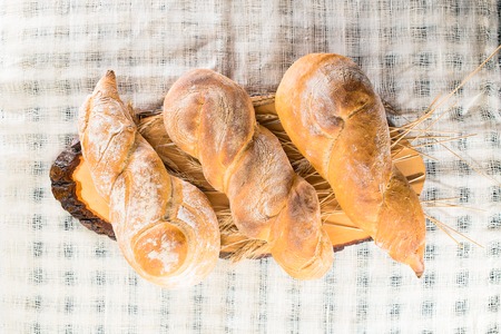 delicious baked goods on a wooden cutting board