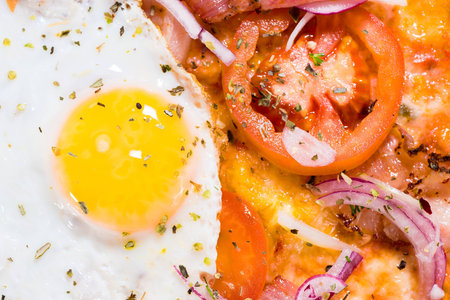 Jucy food background with egg
