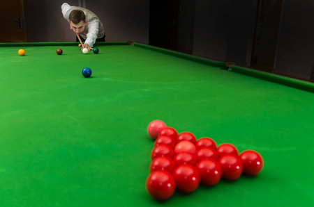 Male athlete game Billiards snooker