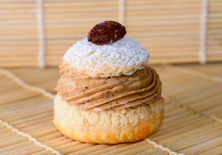 shu cake closeup, French traditional cake, macroの写真素材