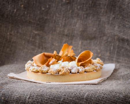 French tart with fresh applesの写真素材