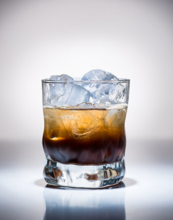 Black Russian cocktail, alcohol cocktail at the bar