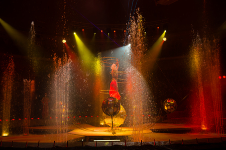 MINSK, BELARUS - March 22, 2017: Circus performance, shallow dofの写真素材