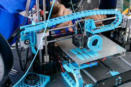 3d printer at work close-upの写真素材