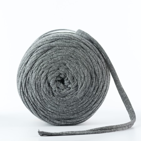 Grey ball of Threads wool yarn isolated on whiteの写真素材