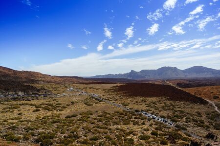 beautiful sand pattern sunny landscape in the mountains - red planetの写真素材