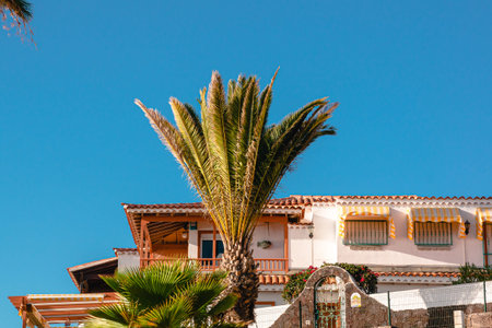 Holiday villas on a hot summers day luxury real estate in spain