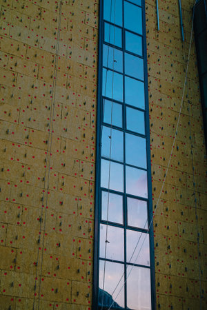 house thermal insulation mineral wool slabs, Inside wall heat isolation with mineral wool, building...