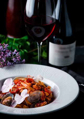 yummy italian pasta with seafood, Italian pasta with seafood