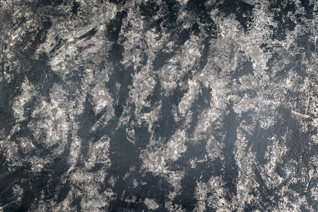 Dark abstract grunge art decorative texture design gray blue stucco concrete table background,...