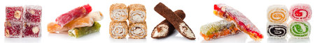 Set of assorted traditional eastern desserts. Arabian sweets. set of Oriental sweets rahat lokum...
