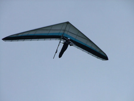Hang glider blue sky