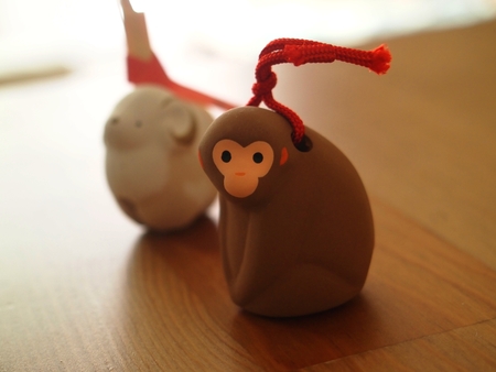 monkey and sheep figurineの写真素材