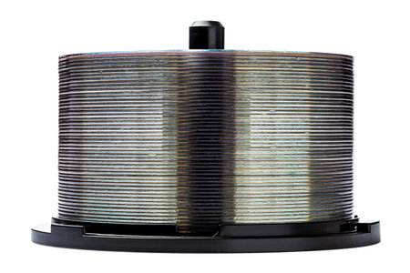 DVD disc stack isolated on white