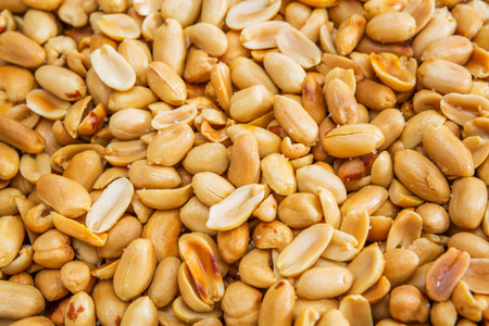 Fried and salted peanut background from Thailand